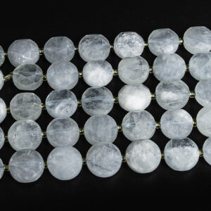 White Aquamarine Beads Grade AAA 8MM 10MM Genuine Natural Gemstone Faceted Coin Loose Beads 15"/7.5" Bulk Lot Options White Aquamarine Beads Grade AAA 8MM 10MM Genuine Natural Gemstone Faceted Coin Loose Beads 15"/7.5" Bulk Lot Options