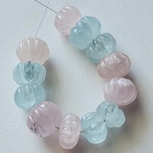 10.5-12.5mm Multi Aquamarine Melon Beads, 12 Pcs Aquamarine Carved Melon Beads, Natural Aquamarine For Jewelry Aquamarine for Necklace-PPH16 10.5-12.5mm Multi Aquamarine Melon Beads, 12 Pcs Aquamarine Carved Melon Beads, Natural Aquamarine For Jewelry Aquamarine for Necklace-PPH16