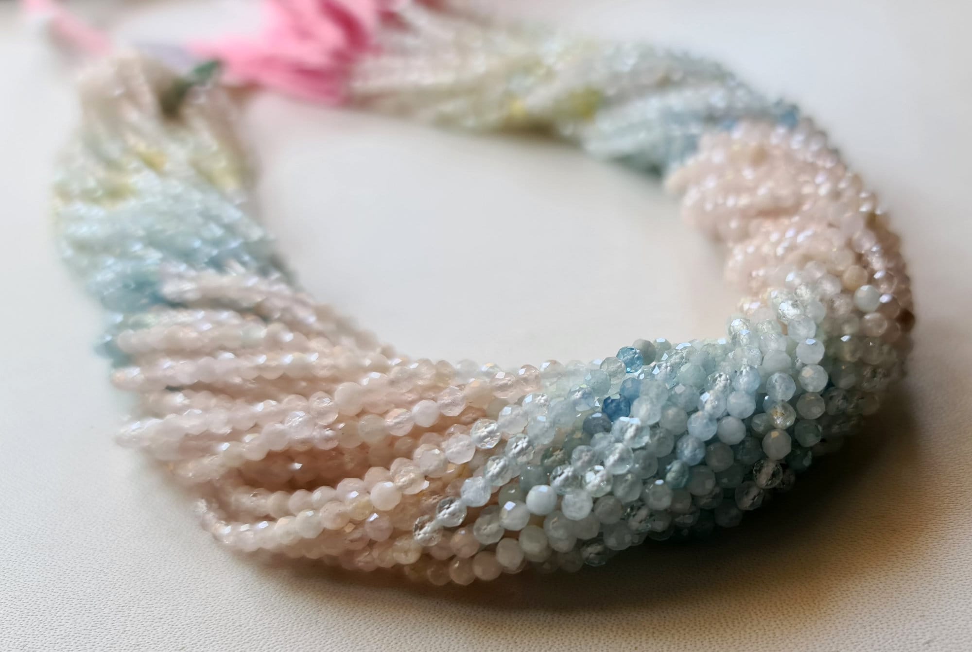 2.5mm Multi Aquamarine Faceted Rondelles Natural Multi Aquamarine Beads Multi Aquamarine For Necklace / Jewelry (1str - 5str Options)- Dga60