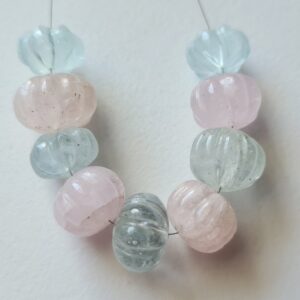 9.5-11.5mm Multi Aquamarine Melon Beads, 9 Pcs Aquamarine Carved Melon Beads, Natural Aquamarine For Jewelry Aquamarine for Necklace - PPH17 9.5-11.5mm Multi Aquamarine Melon Beads, 9 Pcs Aquamarine Carved Melon Beads, Natural Aquamarine For Jewelry Aquamarine for Necklace - PPH17