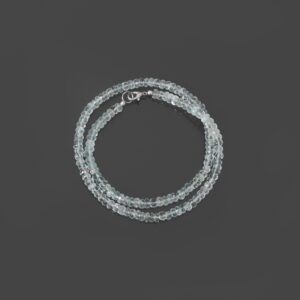 Aquamarine Beaded Necklace, 5.5mm Faceted Rondelle Beads, March Birthstone Aquamarine Beaded Necklace, 5.5mm Faceted Rondelle Beads, March Birthstone