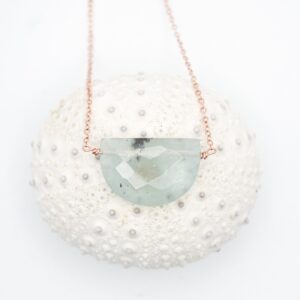 Aquamarine Crescent Necklace: Natural Gemstone, Delicate Layering Jewelry Aquamarine Crescent Necklace: Natural Gemstone, Delicate Layering Jewelry