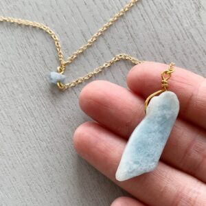 Genuine Aquamarine Necklace Silver, Long Blue Gemstone Lariat Necklace Gold, March Birthday Gift For Mom, Sister, Daughter, Crystal Necklace Genuine Aquamarine Necklace Silver, Long Blue Gemstone Lariat Necklace Gold, March Birthday Gift For Mom, Sister, Daughter, Crystal Necklace