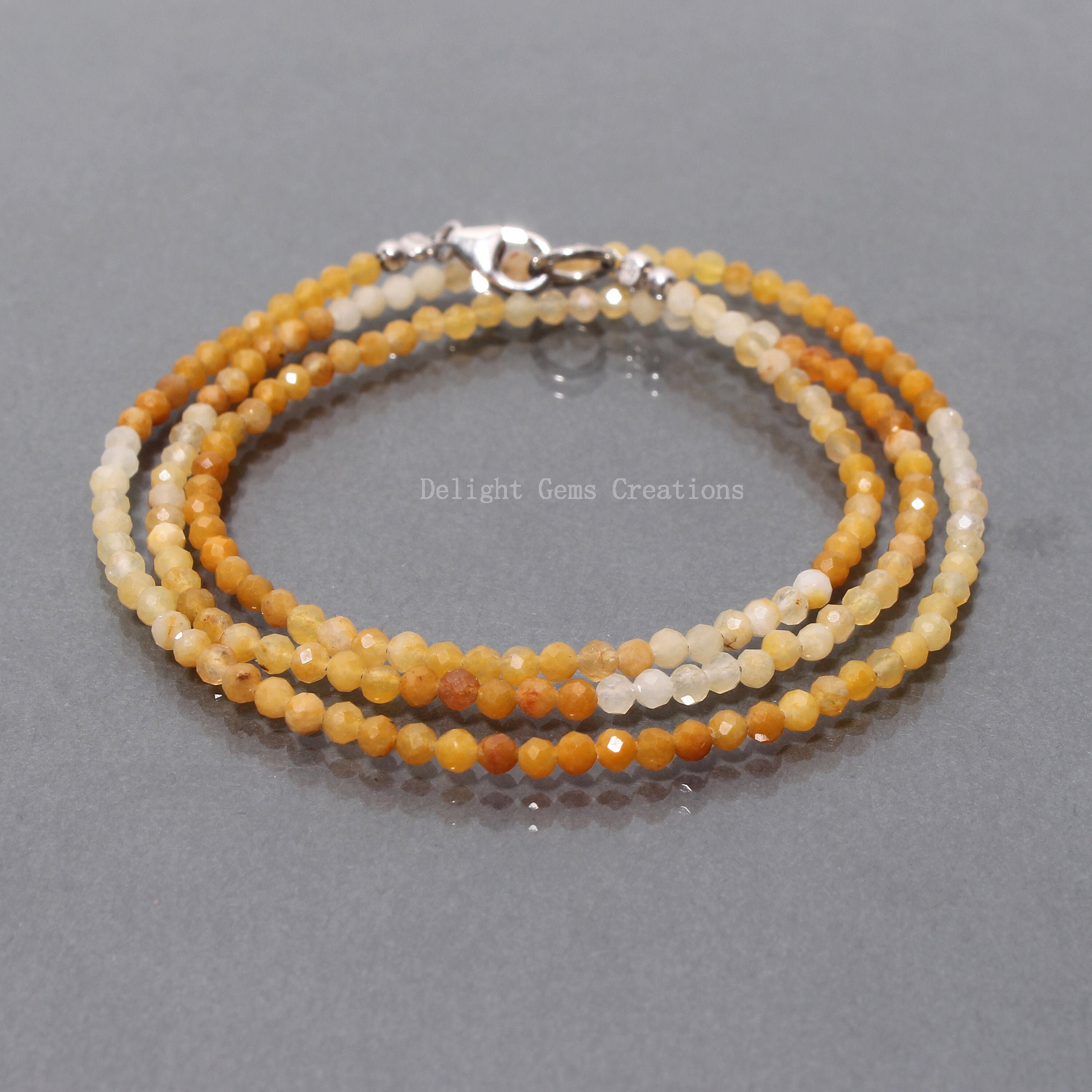 Heliodor Aquamarine Beaded Necklace, 2.5mm Faceted Gemstone, 18"