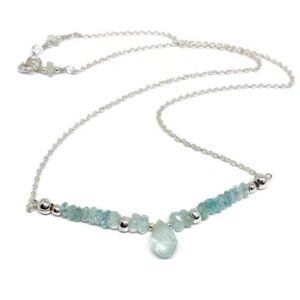 Aquamarine Necklace, March Birthstone, 925 Sterling Silver, Birthday Gift, Wife Gift, Aquamarine Jewelry, Gemstone Jewelry, Mum Gift Aquamarine Necklace, March Birthstone, 925 Sterling Silver, Birthday Gift, Wife Gift, Aquamarine Jewelry, Gemstone Jewelry, Mum Gift
