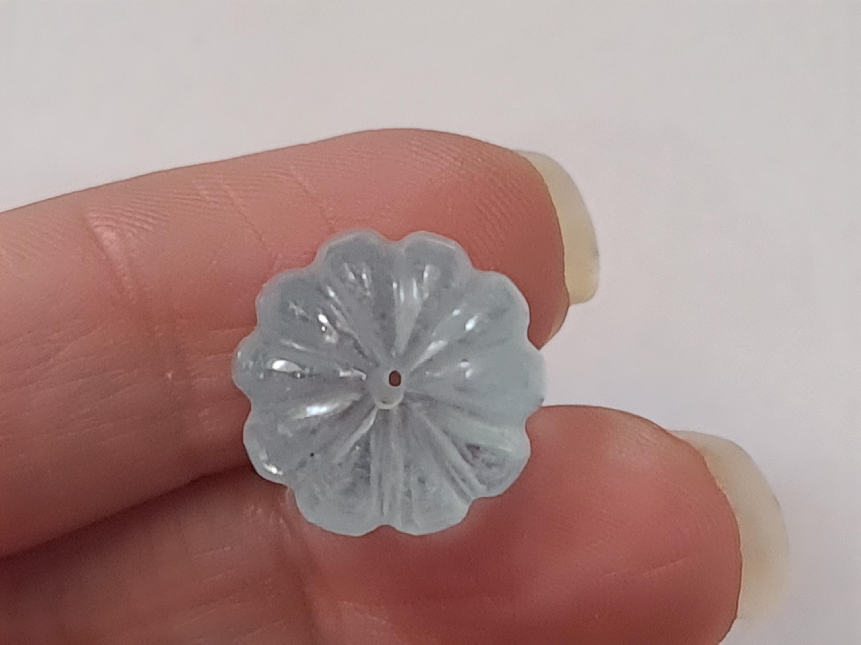 Aquamarine Melon Beads, 15mm Natural Aquamarine Carved Melon Beads, Aquamarine For Jewelry Aquamarine For Necklace - Pph39