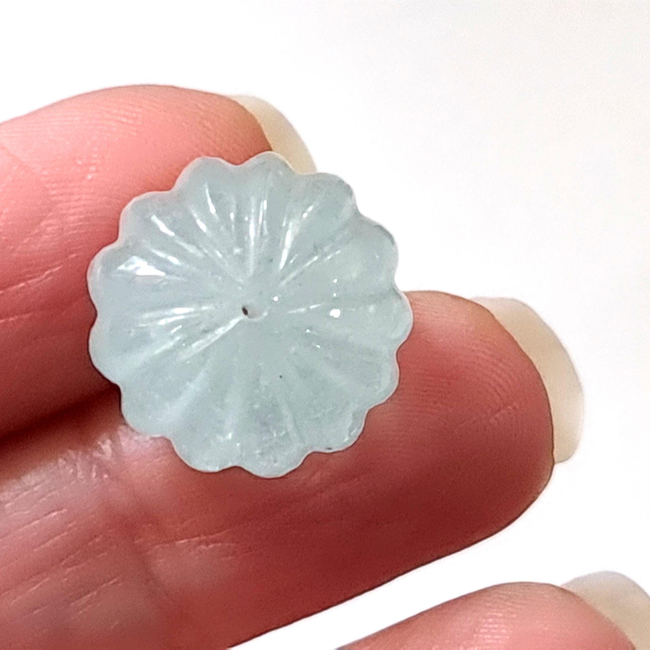 Aquamarine Melon Beads, 16.6mm Natural Aquamarine Carved Melon Beads, Aquamarine For Jewelry Aquamarine For Necklace - Pph47