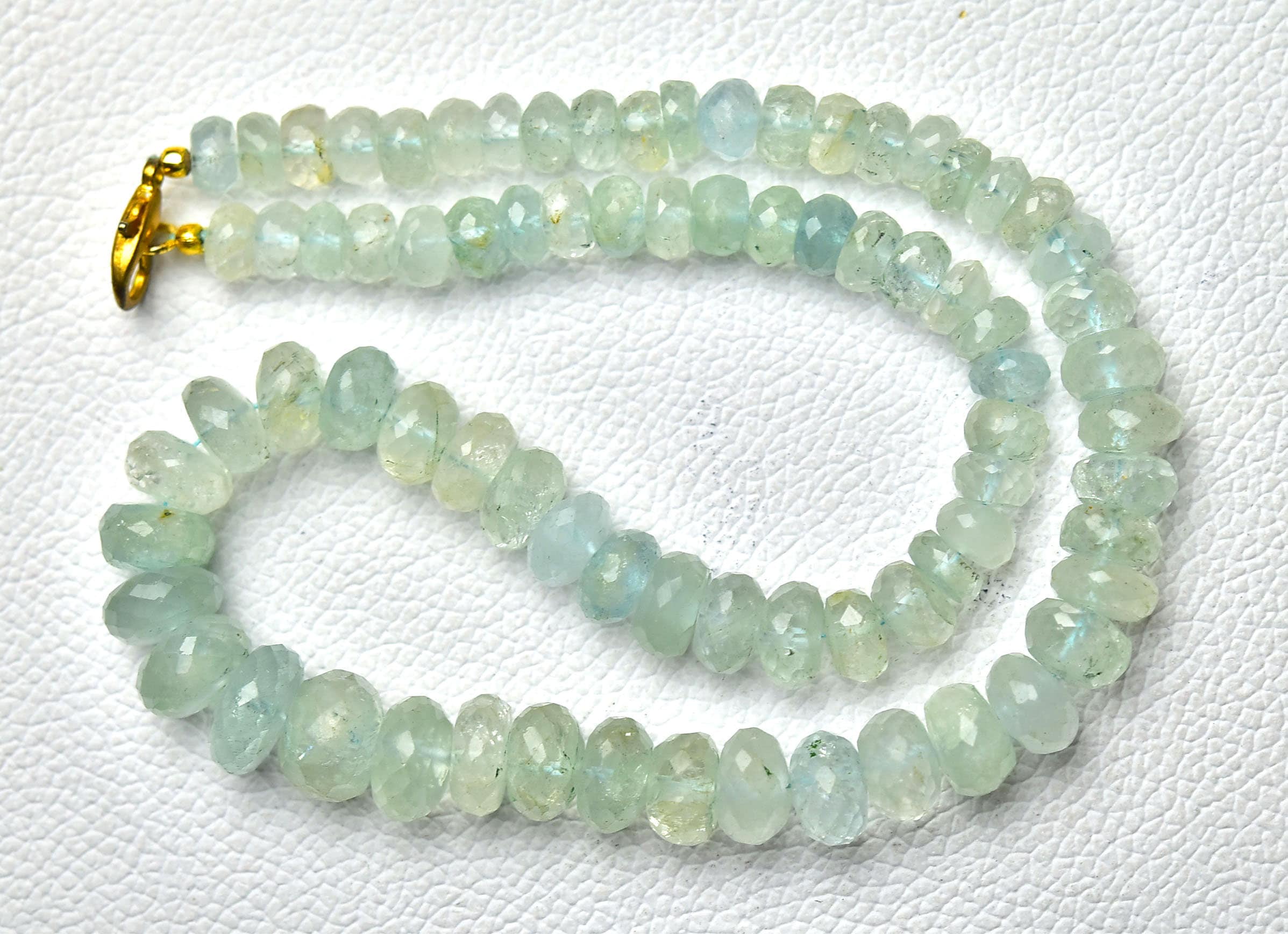 Natural Aquamarine Rondelle Necklace Beads 8mm To 13mm Faceted Rondelle Gemstone Bead Aquamarine Beads Necklace 17 Inches Strand No3041