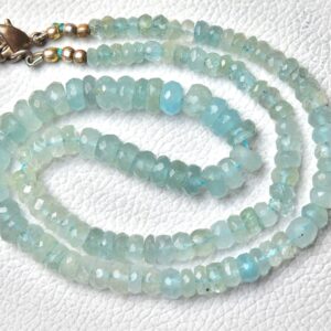 Natural Aquamarine Rondelle Necklace Beads 4.5mm To 7.5mm Faceted Rondelle Gemstone Bead Aquamarine Beads Necklace 16 Inches Strand No3018 Natural Aquamarine Rondelle Necklace Beads 4.5mm To 7.5mm Faceted Rondelle Gemstone Bead Aquamarine Beads Necklace 16 Inches Strand No3018