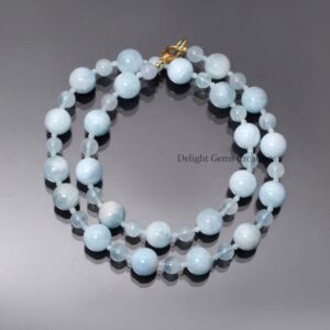 ON SALE Blue Aquamarine Smooth Beads Necklace, 2mm/6mm/10mm Multi Size Aquamarine Necklace Jewelry, March Birthstone Necklace, Gift For her ON SALE Blue Aquamarine Smooth Beads Necklace, 2mm/6mm/10mm Multi Size Aquamarine Necklace Jewelry, March Birthstone Necklace, Gift For her
