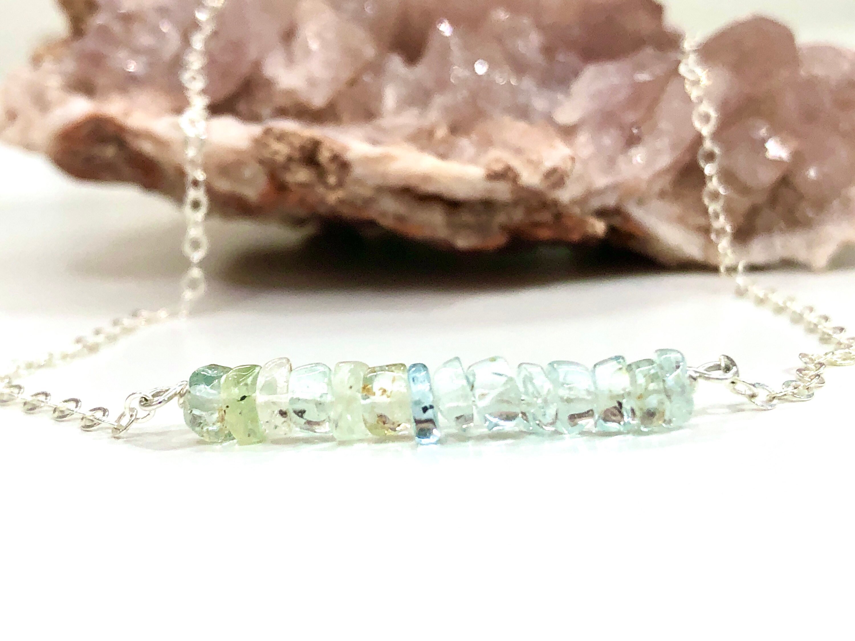 Raw Aquamarine Necklace - Raw Stone Necklace - March Birthstone Jewelry - Healing Crystals - Gift For Her - Healing Crystal Necklace
