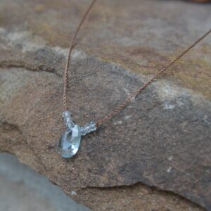 Aquamarine Tiny Gem Necklace March Birthstone 18 Inches Aquamarine Tiny Gem Necklace March Birthstone 18 Inches