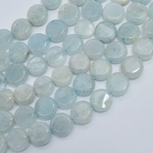 Aquamarine 10mm Coin Beads, 15.5 Inch, Approx. 40 Beads, Hole 1mm (123008003) Aquamarine 10mm Coin Beads, 15.5 Inch, Approx. 40 Beads, Hole 1mm (123008003)