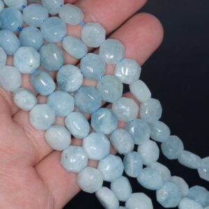 10MM  Aquamarine Gemstone Grade AA Hexagon Loose Beads 15.5 inch Full Strand (80001408-A105)
