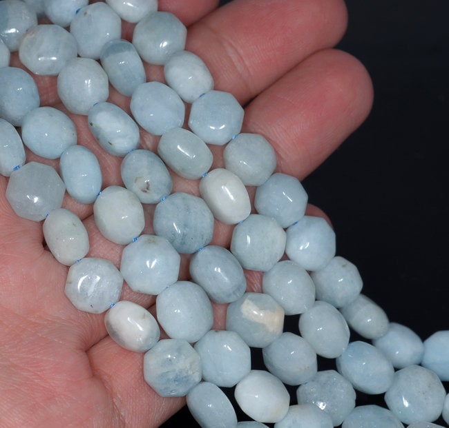 10mm Aquamarine Gemstone Grade Aa Hexagon Loose Beads 15.5 Inch Full Strand (80001407-a105)