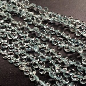 5mm Aquamarine Faceted Heart Briolettes, Aquamarine Heart Beads, Blue Aquamarine Bead For Jewelry (16pcs To 64pcs Options) - Aga66 5mm Aquamarine Faceted Heart Briolettes, Aquamarine Heart Beads, Blue Aquamarine Bead For Jewelry (16pcs To 64pcs Options) - Aga66