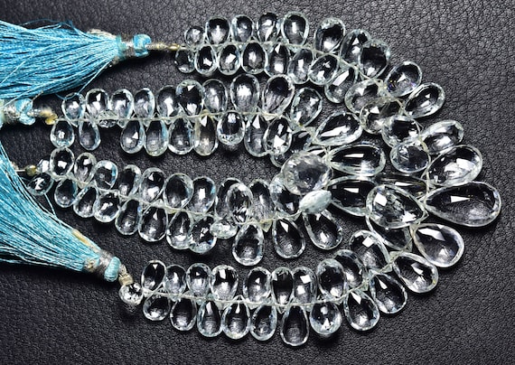 Aquamarine Briolette Beads - 15 Pcs,super Quality Natural Clean Aquamarine Faceted Pear Briolettes,size Is 5x7-8x13mm #351 Aquamarine Briolette Beads - 15 Pcs,super Quality Natural Clean Aquamarine Faceted Pear Briolettes,size Is 5x7-8x13mm #351
