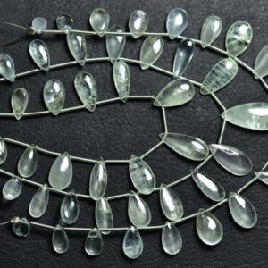 Aquamarine Briolette Beads - 8 inches,Natural Aquamarine Pear Smooth Briolettes,Size is 5x9-9x15mm #916