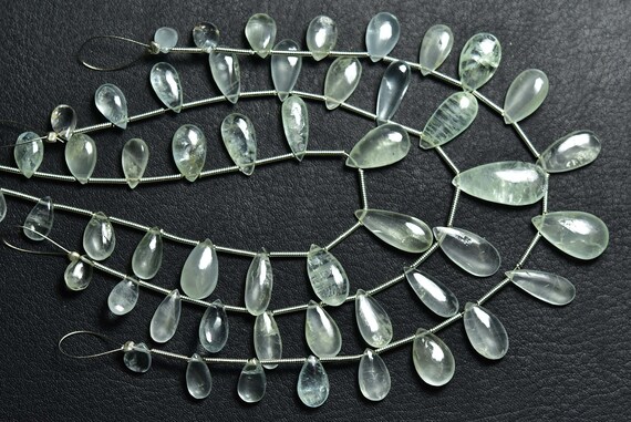 Aquamarine Briolette Beads - 8 Inches,natural Aquamarine Pear Smooth Briolettes,size Is 5x9-9x15mm #916