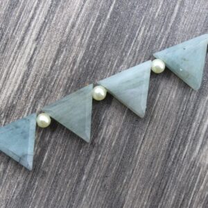 Faceted Aquamarine Trillion Briolette Beads: 11 Piece Strand (12x12-14x14 MM)