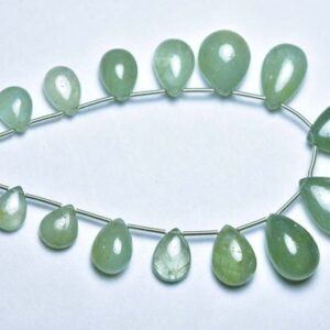 Heliodor Aquamarine Pear Beads - 6.5 inches - Beautiful Natural Heliodor Pear Smooth Briolettes - Size is 7x9 -12x16mm #1326