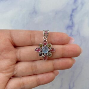 Aquamarine Pendant / 925 Sterling Silver / Healing Gemstone / Gift For Her / Round Cab / Aquamarine Jewelry / Dainty Pendant Aqm-ccp-50.
