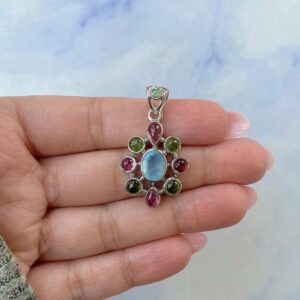 Aquamarine Pendant / 925 Sterling Silver / Healing Gemstone / Gift For Her / Oval Cut / Aquamarine Jewelry / Dainty Pendant Aqm-ccp-38.
