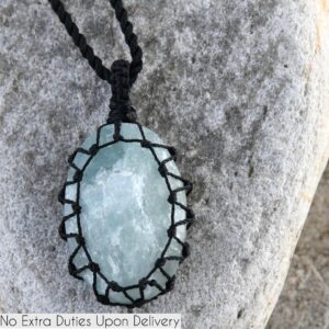 Natural Aquamarine Pendant Necklace, Men / / Women Raw Stone Necklace, Healing Crystal Jewelry, March Birthstone, Relaxation Gifts Natural Aquamarine Pendant Necklace, Men / / Women Raw Stone Necklace, Healing Crystal Jewelry, March Birthstone, Relaxation Gifts