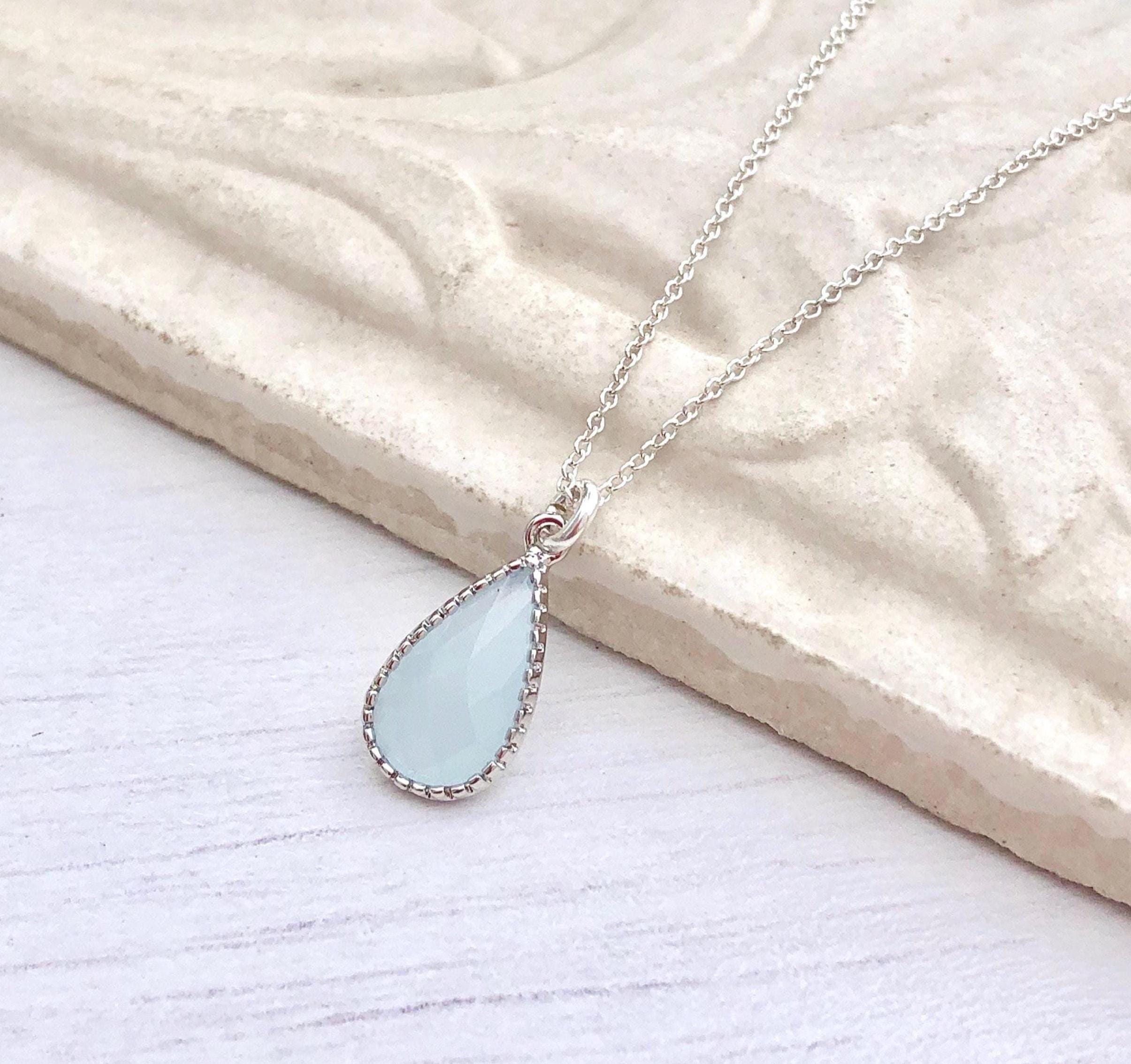 Aquamarine Necklace, March Birthstone, Aquamarine Teardrop Pendant, Dainty Minimalist Aquamarine Gold Necklace, Layering Necklace For Women Aquamarine Necklace, March Birthstone, Aquamarine Teardrop Pendant, Dainty Minimalist Aquamarine Gold Necklace, Layering Necklace For Women