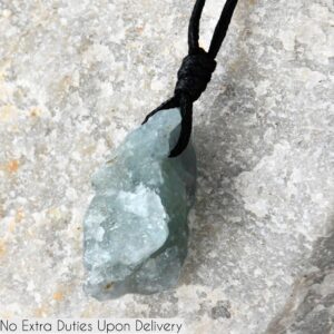 Raw Aquamarine Necklace, Boho Jewelry With Gem Crystal Pendant, Meaningful Handmade Gifts For Men And Women Raw Aquamarine Necklace, Boho Jewelry With Gem Crystal Pendant, Meaningful Handmade Gifts For Men And Women