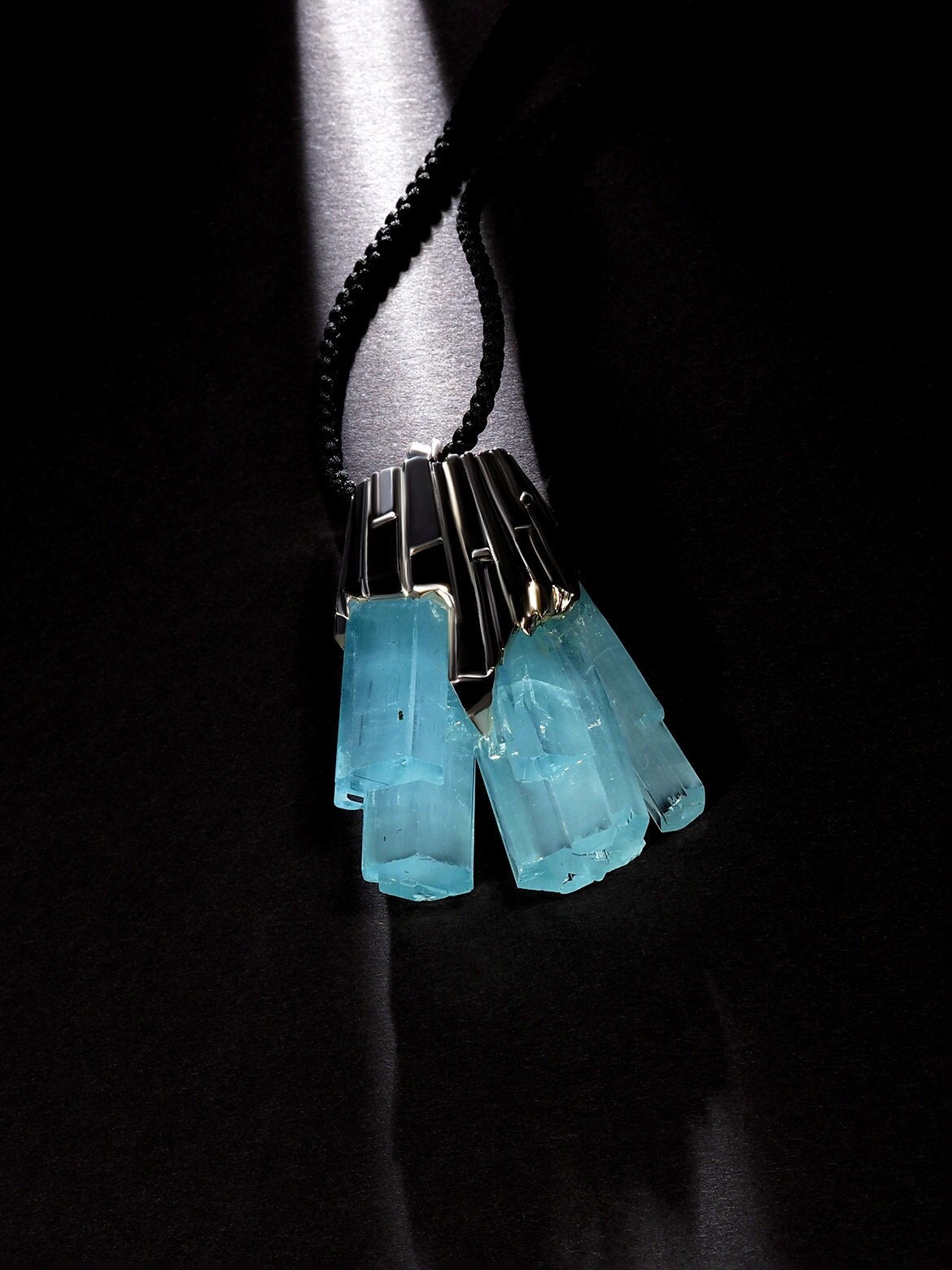 Spell - Large Aquamarine Crystal Silver Pendant - Pakistan Museum Collection Quality Necklace Spell - Large Aquamarine Crystal Silver Pendant - Pakistan Museum Collection Quality Necklace