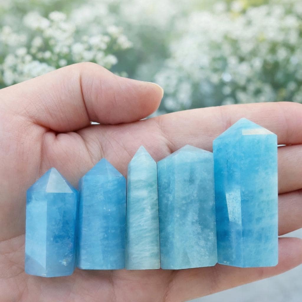 Aaa Aquamarine Crystal Tower, Aquamarine Tower, Natural Stone Point