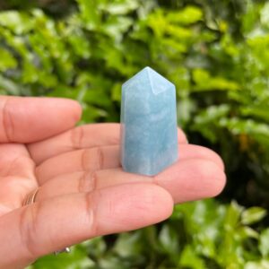 Aquamarine Crystal Tower: Polished Gemstone Point (32x21mm, 18.5g)