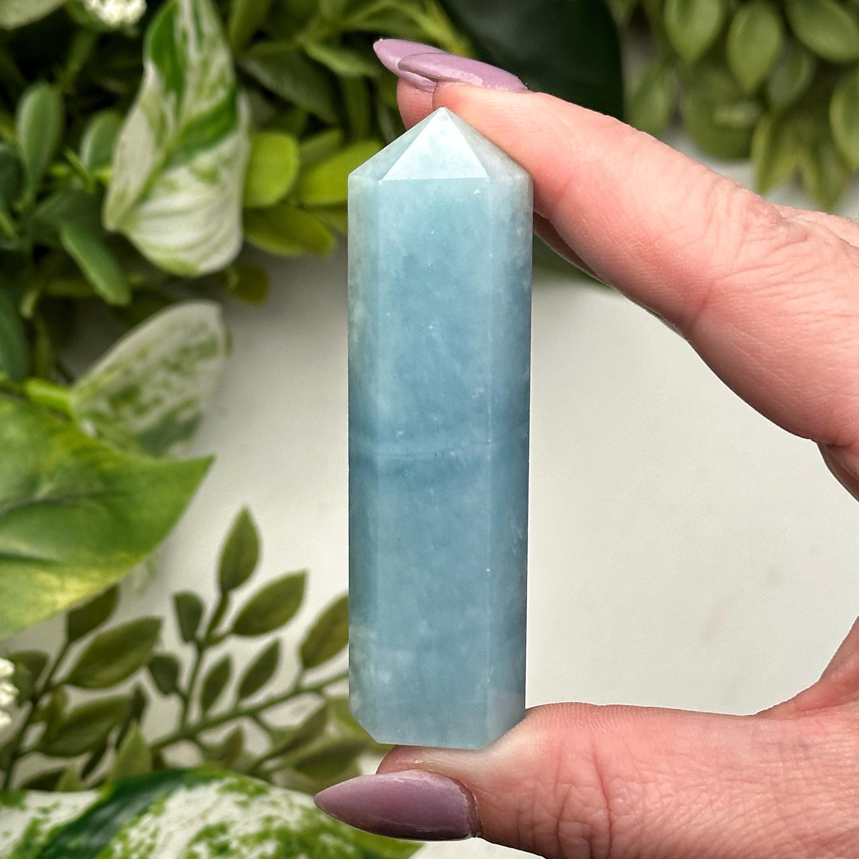 Aquamarine Point | 40g | - #4 (polished Blue Crystal Tower, Throat Chakra, Healing Stone, Peace) Aquamarine Point | 40g | - #4 (polished Blue Crystal Tower, Throat Chakra, Healing Stone, Peace)