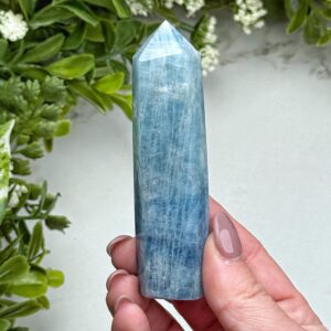 Aquamarine Point | 71g | - #7 (polished Blue Crystal Tower, Throat Chakra, Healing Stone, Peace)