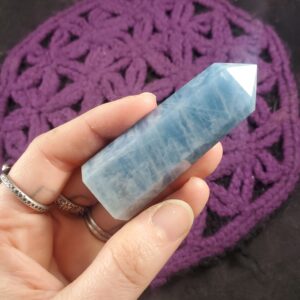 Aquamarine Tower Polished Crystal Point Stones Crystals Self Standing Obelisk Natural gemmy throat chakra