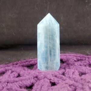Aquamarine Tower Polished Crystal Point Stones Crystals Self Standing Obelisk Natural gemmy throat chakra