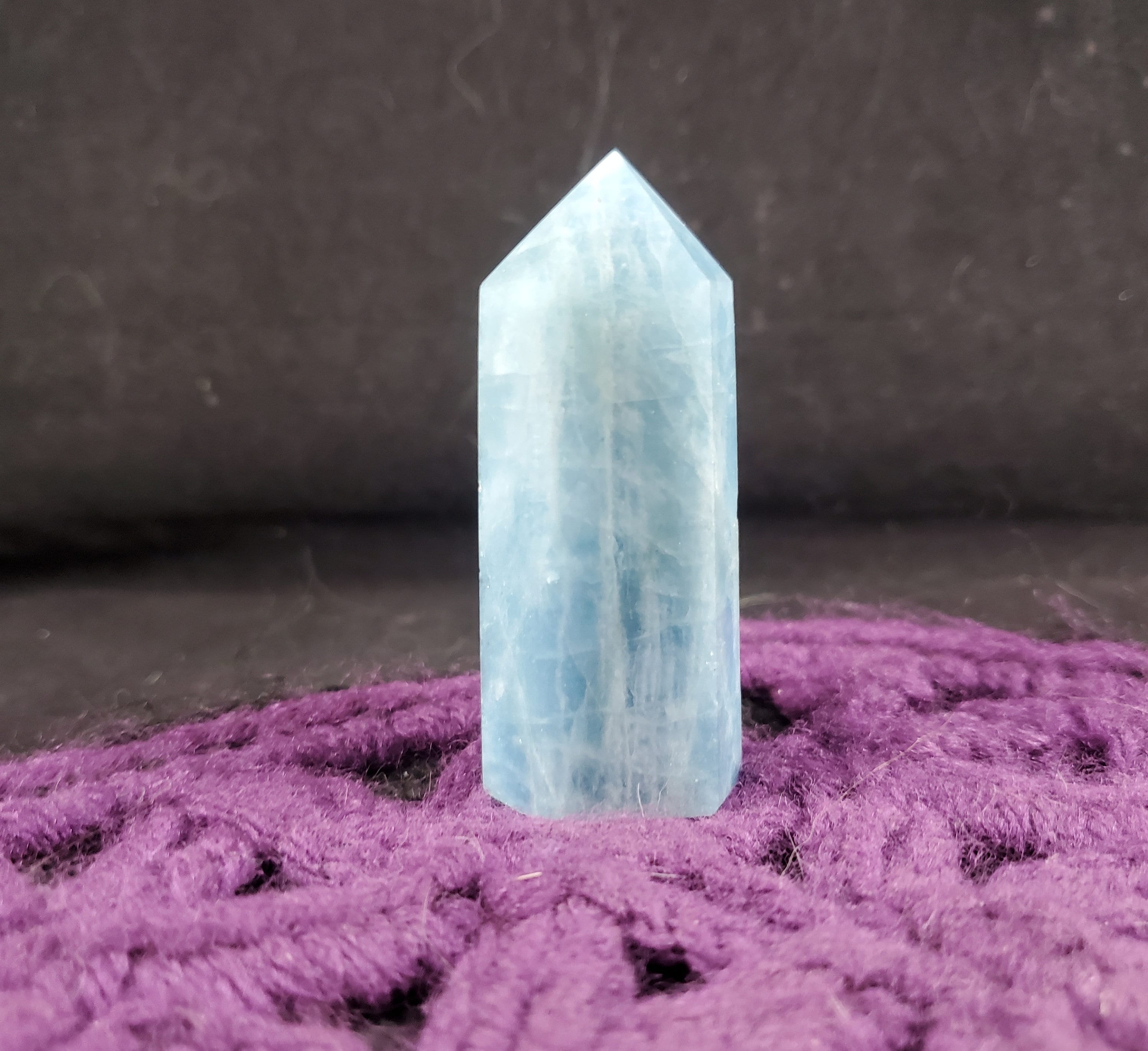 Aquamarine Tower Polished Crystal Point Stones Crystals Self Standing Obelisk Natural Gemmy Throat Chakra