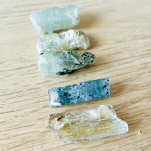 Raw Aquamarine Crystal Bar Set (14.9g) Rough Aquamarine Stones, Clear Blue Natural Gemstone Raw Crystals