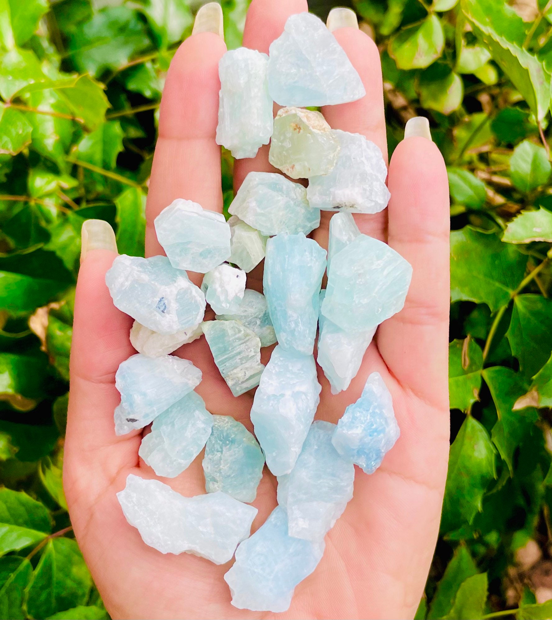 Raw Aquamarine Crystal: Light Blue Beryl Gemstone (20-35mm)