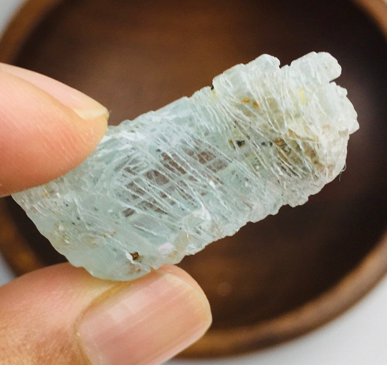 Raw Aquamarine Crystal: Light Blue Beryl Gemstone (8.9g)