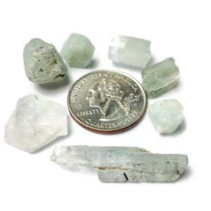 Raw Aquamarine Crystal: Light Blue Beryl Gemstone (10-37mm) 12.40g