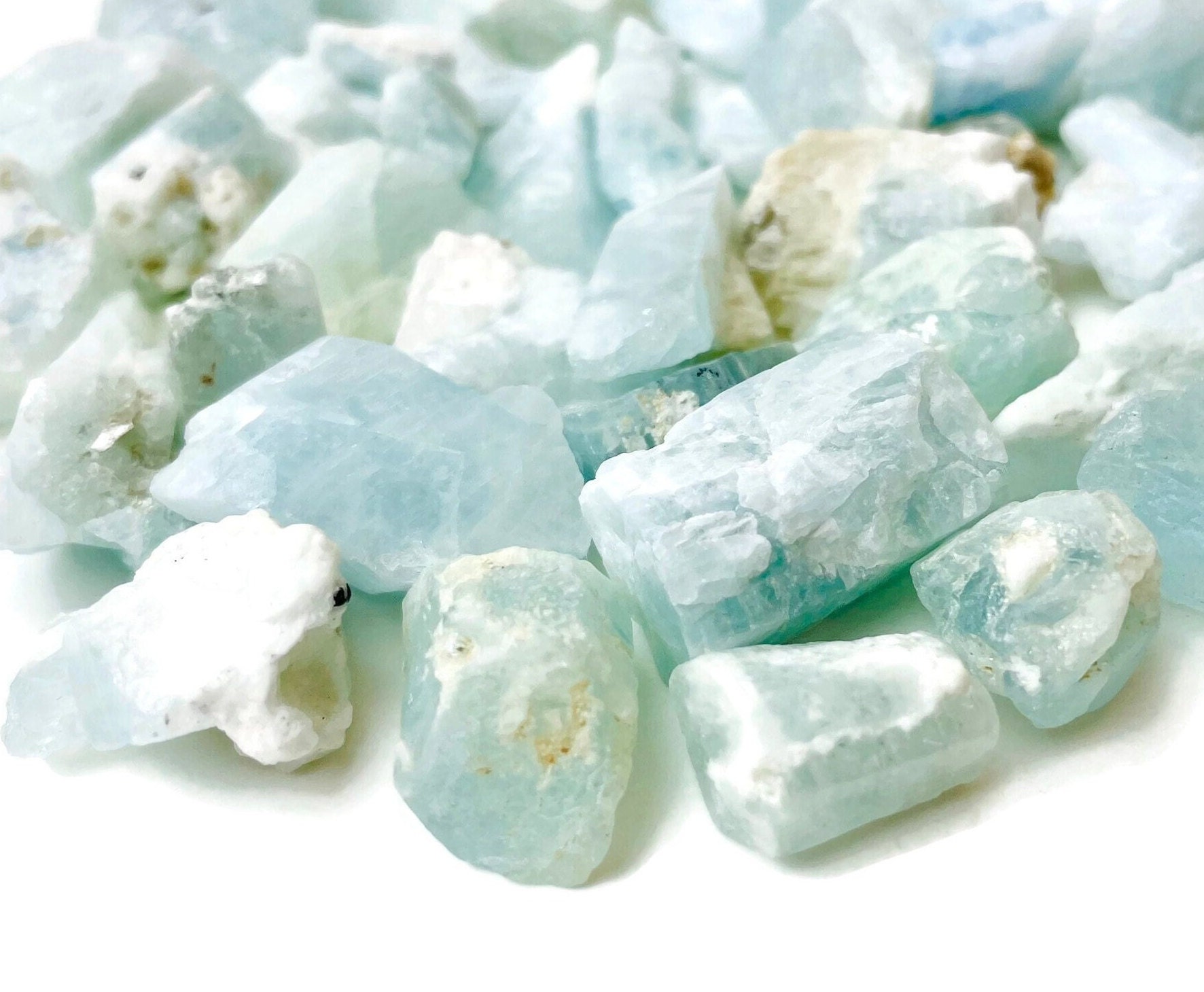 Raw Aquamarine Crystal: Light Blue Beryl Gemstone (20-35mm)