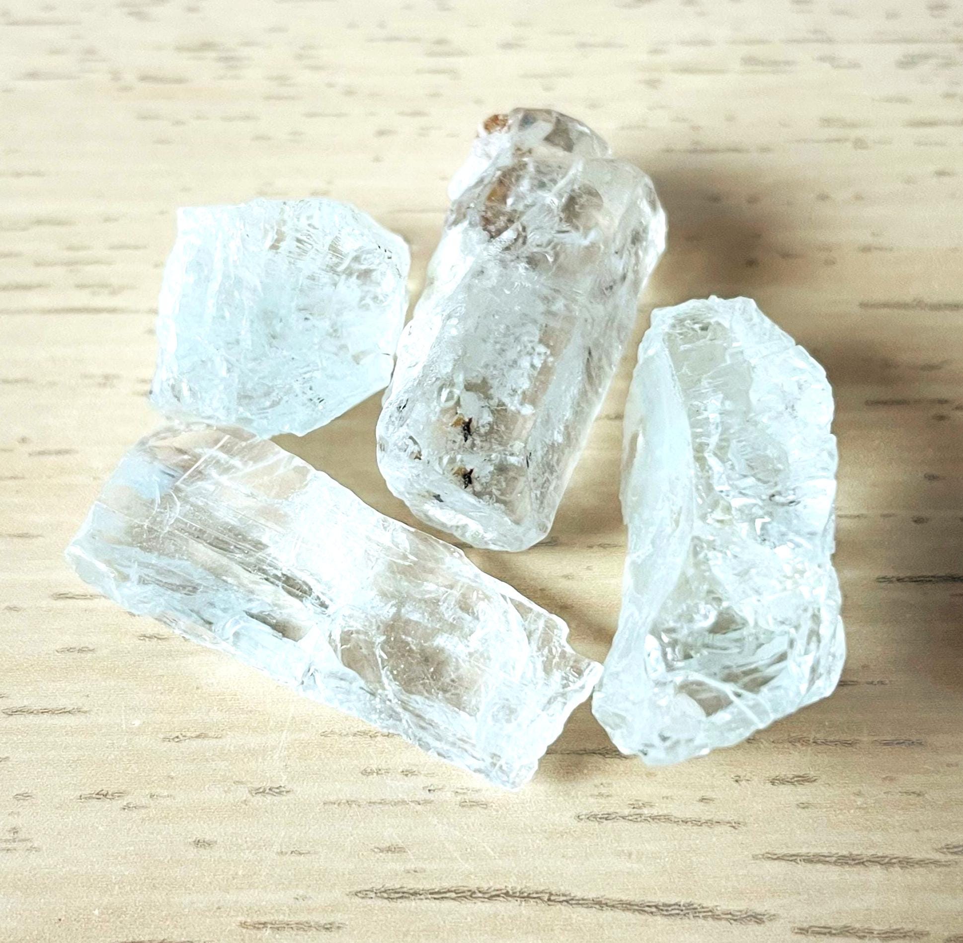 Raw Aquamarine Crystal Lot, Clear Terminated Light Beryl Gemstones (13.5g)