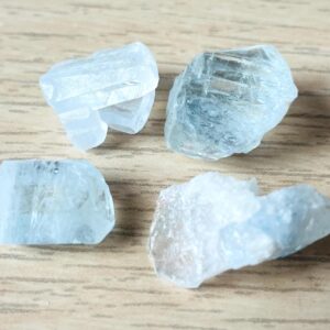 Raw Aquamarine Crystal Lot, Terminated Clear Light Blue Beryl Gemstones (9.4g)
