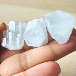 Raw Aquamarine Crystal Lot, Terminated Light Blue Beryl Gemstones (27.5g)