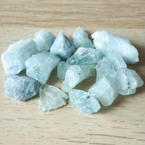 Raw Aquamarine Crystal Lot, Terminated Light Blue Beryl Gemstones (34.2g)