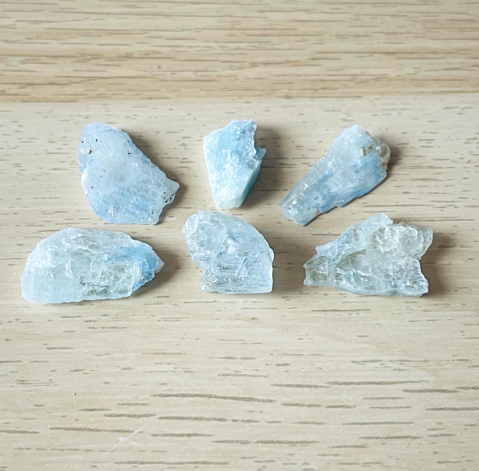 Raw Aquamarine Crystals (15.3g) Rough Aquamarine Stones, Clear Blue Natural Gemstone Raw Crystals