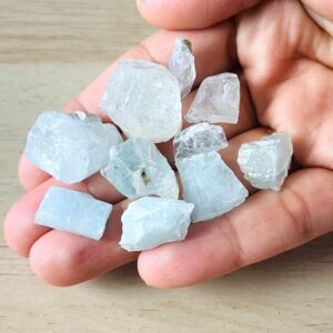Raw Aquamarine Crystals (29.7g) Rough Aquamarine Stones, Clear Blue Natural Gemstone Raw Crystals