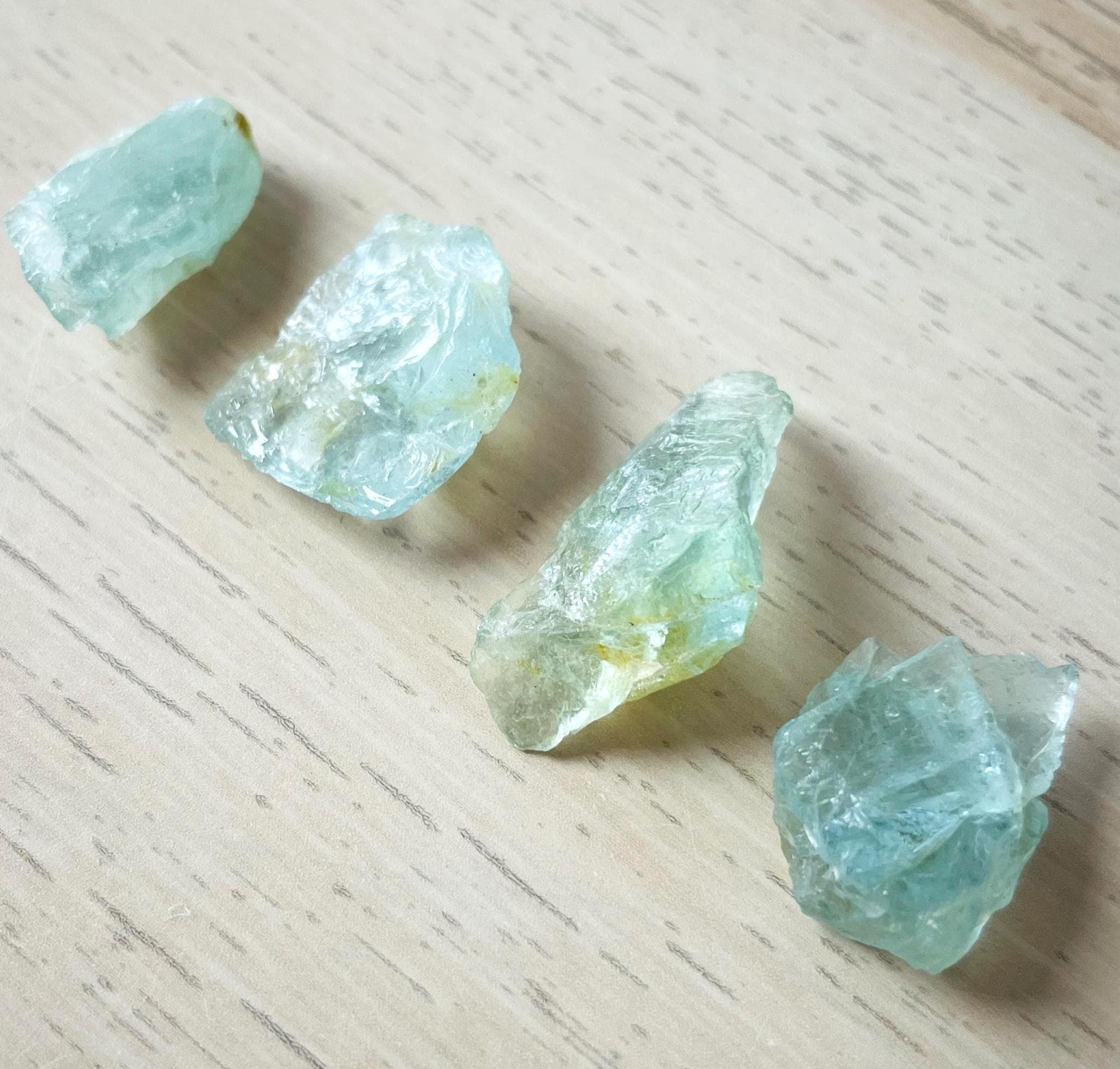Raw Aquamarine Crystals (8.0g) Rough Aquamarine Stones, Blue Natural Gemstone Raw Crystals